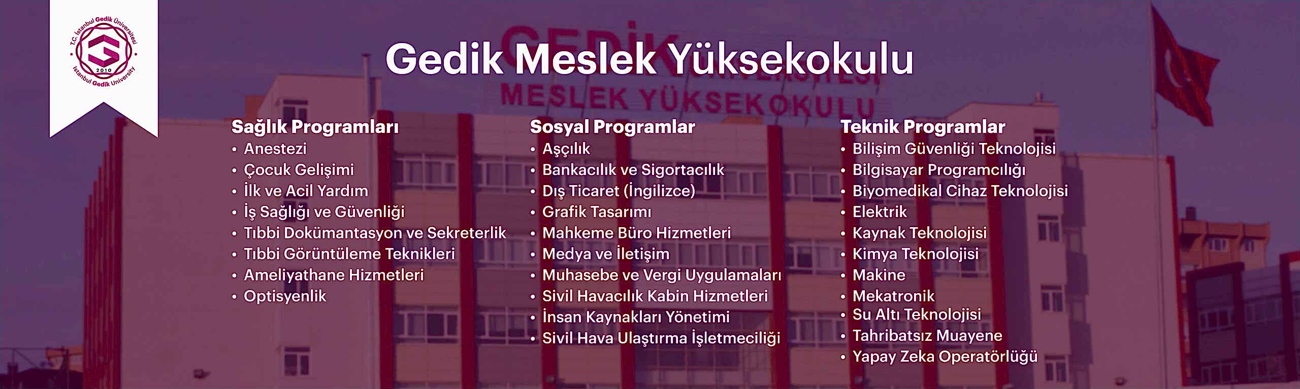 Gedik Meslek Yüksekokulu Bannerı