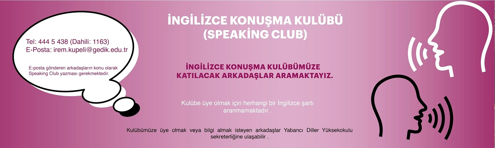 İngilizce Konuşma Kulübü Banner